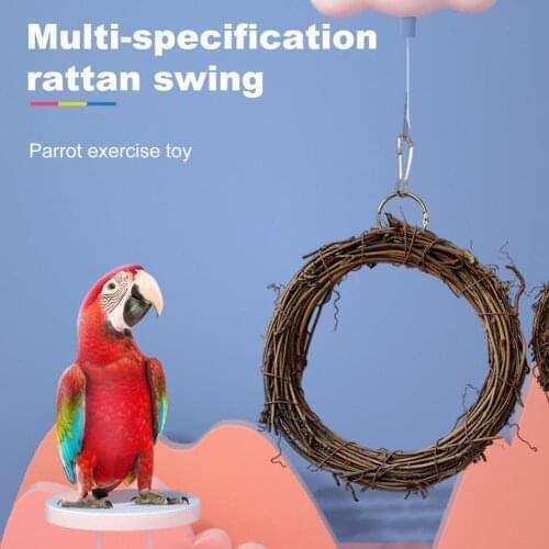 1Pcs 10/15cm Vine Swing Hanging Climbing Chews Bite Cage Rattan Ring Parrot Pet Bird Toy Bird cage Pet Decor Supplies