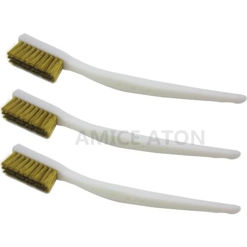 Copper Wire Toothbrush Brush Steel Wire Brush Polishing Lengthening Plastic Handle Derusting Industrial Thick Cleaning 1pcs