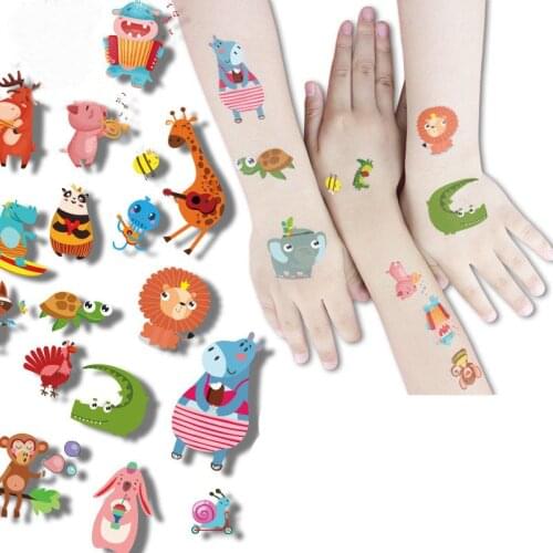 1Pcs Waterproof Tattoo Sticker Cartoon Animal Tattoo Sticker Halloween Stickers Face Stickers Anime Tattoo Dinosaur Tattoo