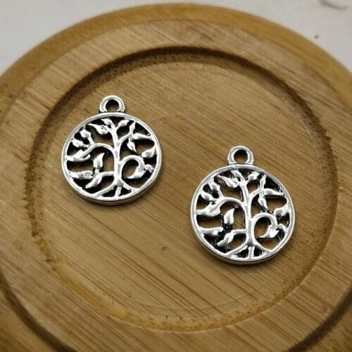 10pcs 14.8mm Tree of Life Charms Pendants For Jewelry Making Antique Silver Charm DIY Handmade Craft