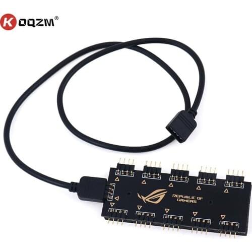 12V 4IN Interface 10 RGB Synchronization HUB Splitter Extension Cable