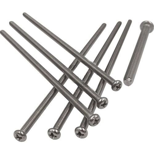 5pcs M4 M5 stainless steel Phillips round head screws cross PM pan headed screw mechanical tooth bolts bolt 80mm-100mm long