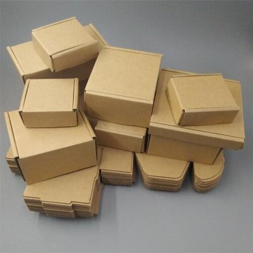 50pcs 11cm 13cm Kraft corrugated shipping carton packaging kraft natural gift postal package box