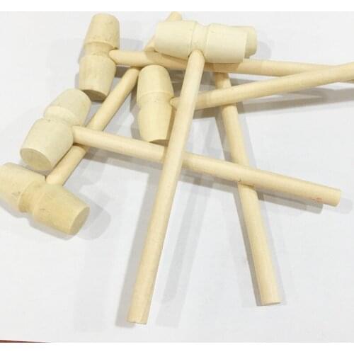500 Pieces Mini Wooden Hammer Balls Toy Gift Pounder Replacement Wood Mallets Leather Tools
