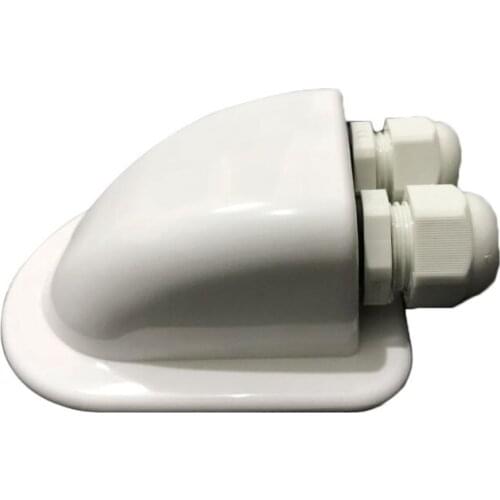 652F ABS Solar RV Yacht Stand Roof Duct Cable Entry Double Hole Round Junction Box White
