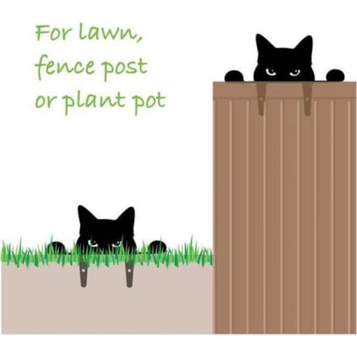 Acrylic Black Peeping Cat Garden Outdoor Decoration Gift Fence Yard Cat Jewelry