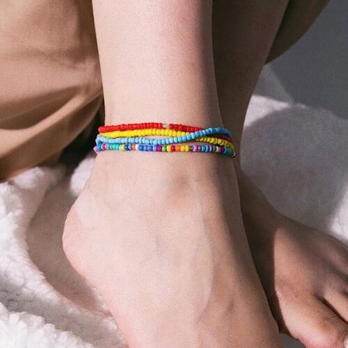 Boho Creative Beads Chain Anklets for Women Fashion Handmade Beach Ankle Bracelet On Leg Foot Jewelry Accessories