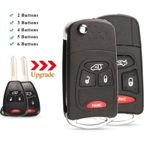 Kutery 4 Buttons Modified Remote Car Key Shell Case For Chrysler Sebring For Dodge Avenger Nitro For Jeep