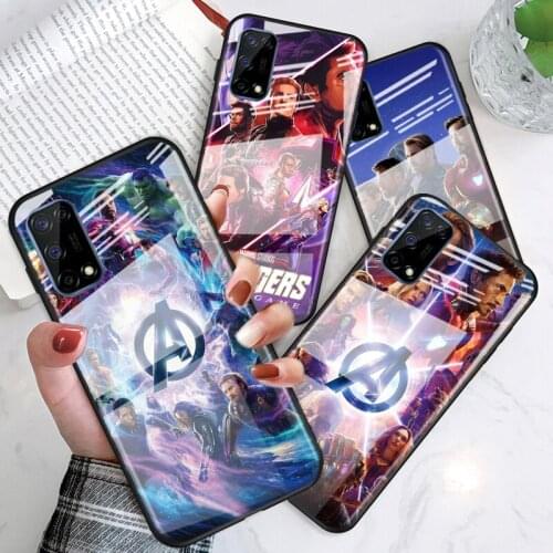 Tempered Glass Cover Marvel Avengers Heroes For OPPO A9 2020 A52 Find X2 Lite Realme 7 7i 6 5 Pro C3 XT Phone Case