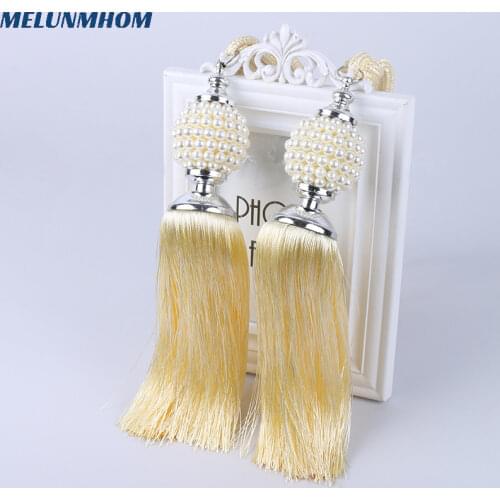 European Top Quality Bead Ball Pompon Curtain Hooks for Hanging Straps Tying Lanyard Tassels Lob Curtain Accessories Tieback