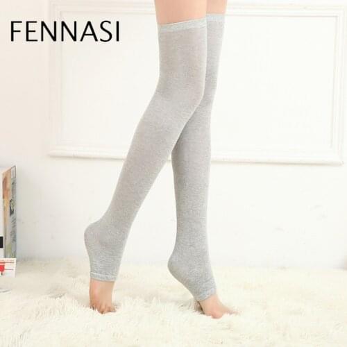FENNASI Knee high socks Foot Socks Thin yoga socks Running Womens Stockings Knee Pads Leg Warmers