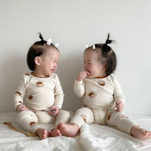 2021 Autumn New Baby Clothes Set Cotton Long Sleeve Tops + Leggings 2pcs Baby Girl Outfits Newborn Toddler Clothing Suit 0-24M