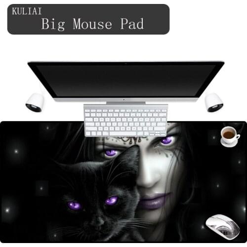 XGZ Black Bottom Cats and Girls Mouse Pad Gaming PC Notebook Game Machine Speed Mouse Tiger Mats Rectangle MousePads Rubber