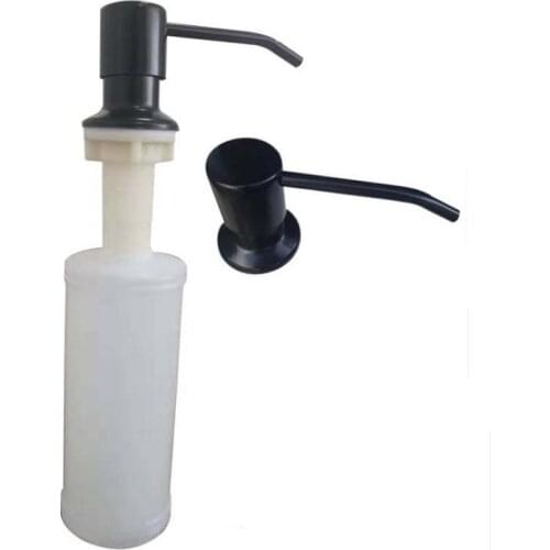 Matt black 300ml Kitchen Sink Liquid Shampoo Soap Dispenser Brushed Nickel Head ABS Bottle 304 stainless steel