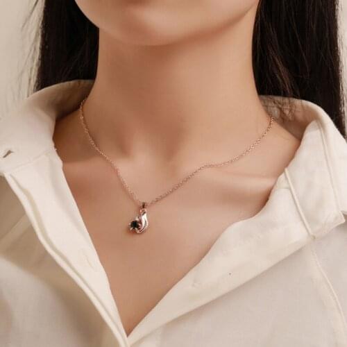 Obsidian Water Drop Pendant Necklaces Jewelry Set Exquisite Earring Rings Set Wedding Party Engagement for Women Trendy Metal