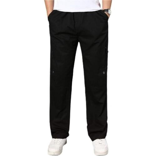 Men Casual Loose Zipper Closure Trousers Streetwear Casual Pants Straight for Sports