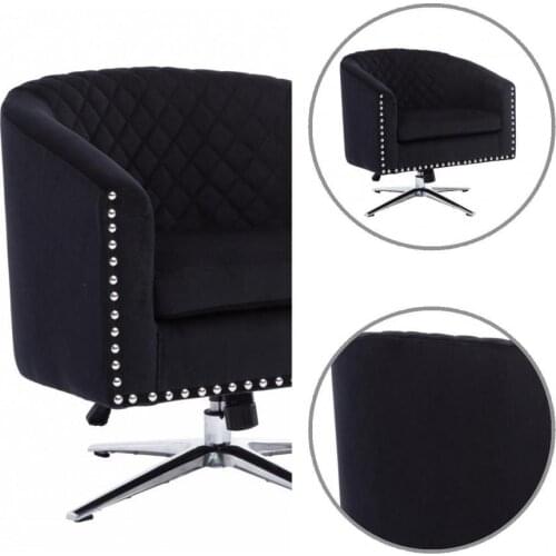 Soft Fashion Metal Base Modern Swivel Accent Chair Comfortable Office Chair Black Colors for Home