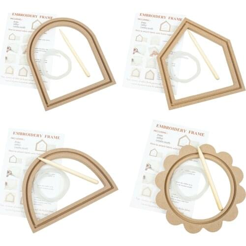 Wooden Embroidery Hoop Frame Sewing Stitching Set Handmade Cross Stitch Hoop Ring Kits for Arts Crafts Christmas Present