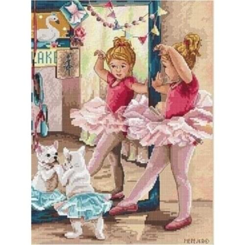 Little girl dancing ballet counted 11CT 14CT 18CT Cross Stitch Set DIY Chinese Cross-stitch Kits Embroidery Needlework Home Deco