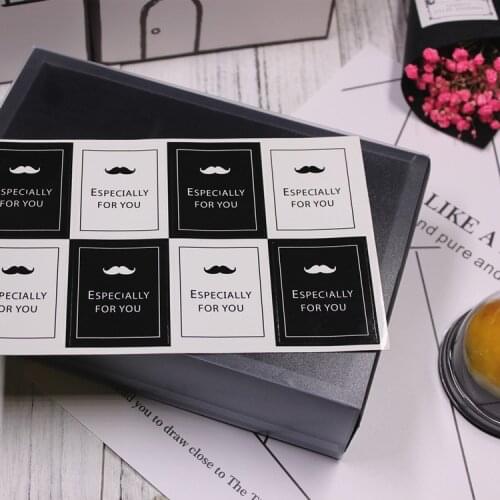 80pcs 4x5cm beard Black White Especially for you sealing label Baking Seal Sticker gift stickers students' Funny DIY Work