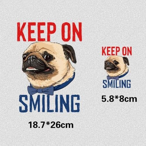 Animal Dog Letter Patches Hot Heat Transfer Cloth Printing Sticker DIY Iron On Clothing Bag Shoes Customization Logo