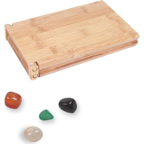 Africa Mancala Board Game with Colorful Natural Stones Pebbles Folding Wooden Board Chess Set for Kids Adult Puzzle Toys