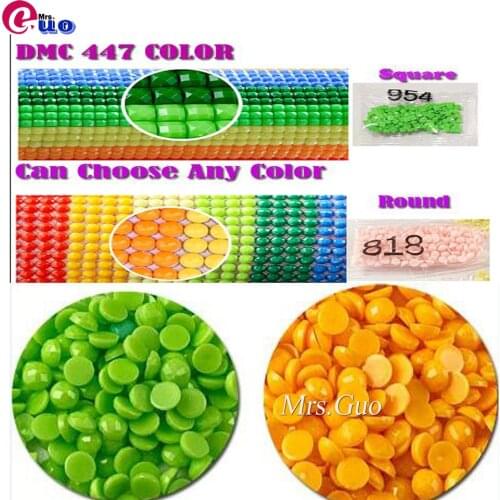 Wholesale DMC 447 Colors Full Round/Square Drill Diamond Rhinestone,Diy Diamond Painting Sale Full Stone Crystal Beads Accessory