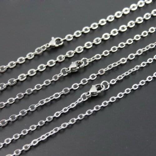 100pcs/lot 1.5/2/2.4/3.2mm Wide Wholesale In Bulk Stainless Steel Welding Strong Thin Cross Chain Mens DIY Necklace