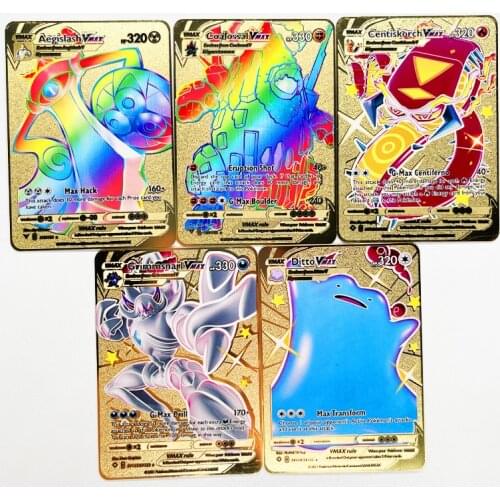 Pokemon 27 Styles Trainer Gold Metal Card Super Game Collection Anime Cards Toys for Children Christmas Gift