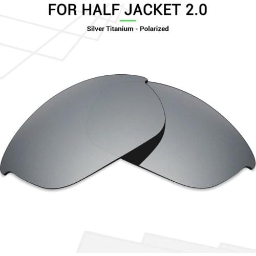 Mryok POLARIZED Replacement Lenses for Oakley Half Jacket 2.0 Sunglasses Silver Titanium