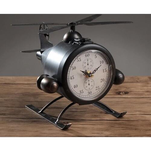 Retro Fashion Clock Metal Simple Living Room Small Old Desktop Clock Antique Office Retro Decor Klok Table Watch BY50DC