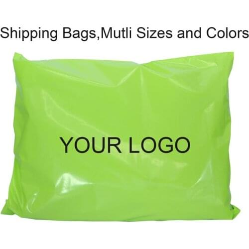 50pcs custom poly mailers green poly with logo brand printed self-seal & waterproof shipping mailer courier postal envelopes