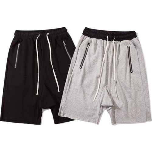 ERENEJIAN Mens Hi Street Hip Hop Harem Short Joggers Fashion Streetwear Harm Shorts Drop Crotch Elastic Waist Loose Fit