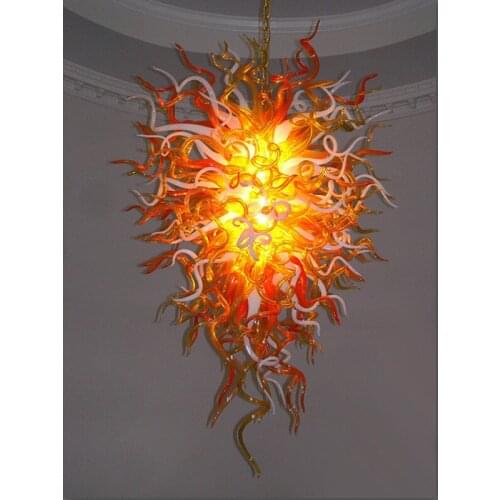 Modern Orange Glass Chandelier LED Bubls GLass Pipe DIY Chandelier