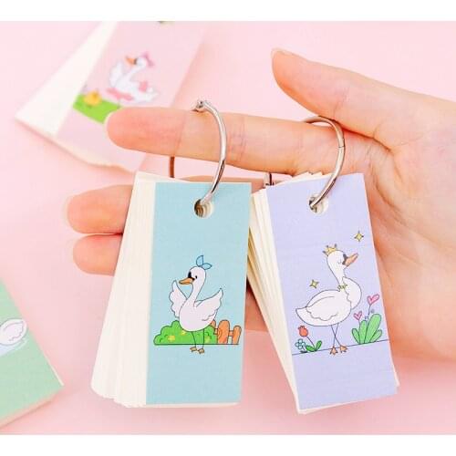 Cartoon Swan Portable Notebook Student Blank Loose Leaf Memo Book