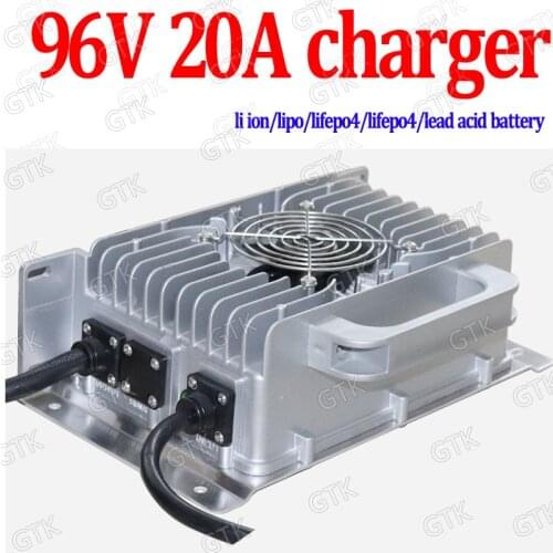 GTK 96V 20A charger 32S 116.8V lifepo4 26S 109.2V lithium ion 20S 112V LTO lead acid 30A smart charger 200Ah 100ah 300ah battery