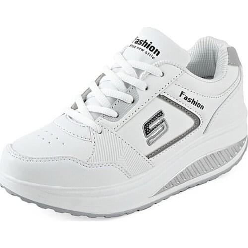 Ladies White Sneakers Platform Wedges Trainers Women Running Shoes Zapatillas De Deporte Chunky