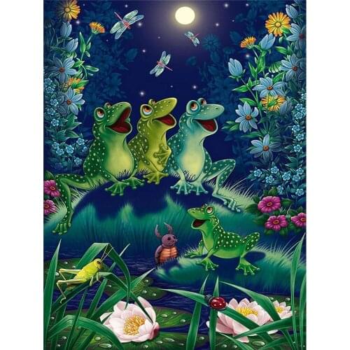 Animal Frog DIY Cross Stitch Embroidery 11CT Kits Craft Needlework Set Cotton Thread Printed Canvas Home Decoration Sell