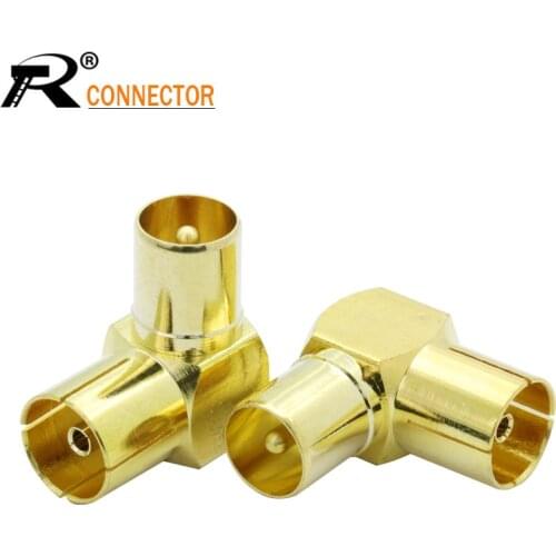1PC Gold-plated DVB-T TV PAL Female to Male Right Angle RF Adapter Connector 90degree elbow TV male to TV female connector