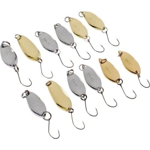 12pcs Fishing Lure Spinnerbait Bass Trout Salmon Hard Metal Spinner Baits Kit with 1 Tackle Boxes