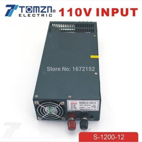 1200W 12V 100A adjustable 110V input Single Output Switching power supply for LED Strip light AC to DC