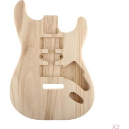 3pcs Sycamore Wood Guitar Body Unfinished For ST Guitar DIY Luthier Tool
