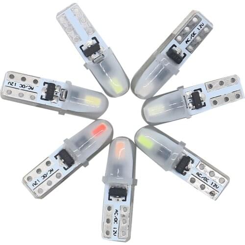 5x T5 Led Bulb W3W W1.2W Car Interior Light Indicator Dashboard Gauge Instrument Wedge Lamp Auto Signal Light 12V White Red