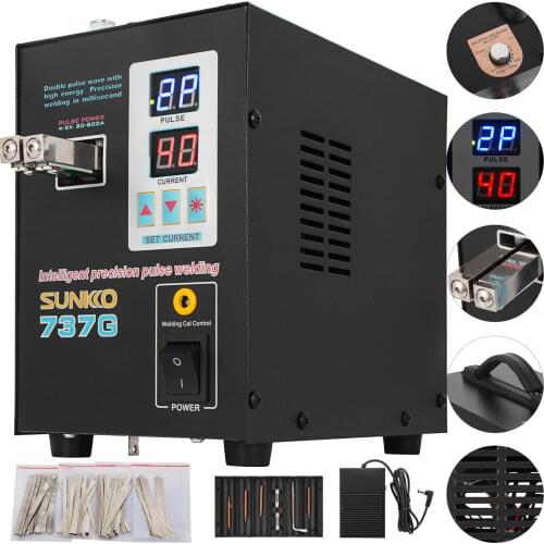 737G Pulse Spot Welder 220V 1.5KW Battery Spot Welding Machine with Nickel Strip