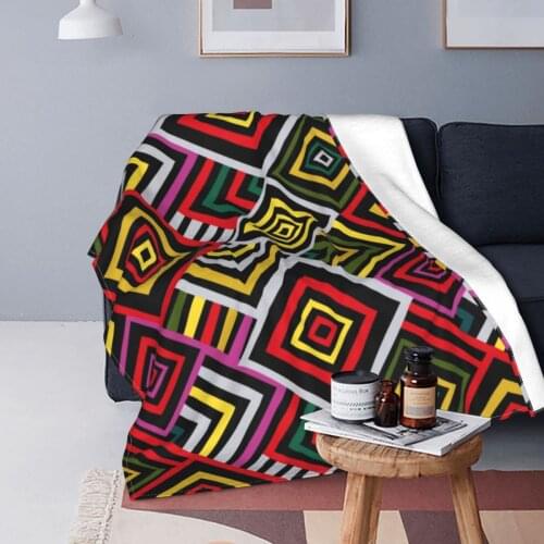 Abstract Geometric Vintage Ethnic Seamless Fuzzy Soft Cozy Warm Fleece Blanket For Couch Bed Dropship Decorative Home Throw