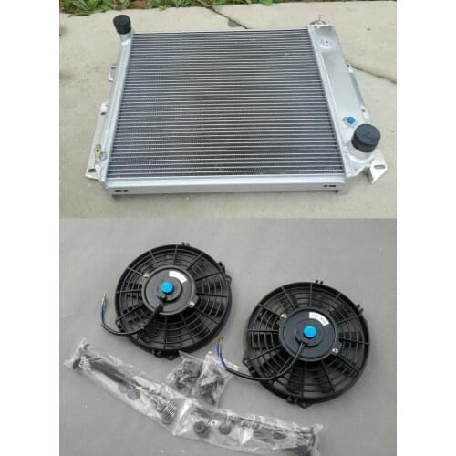 3 ROW for 1987-2002 Jeep Wrangler YJ & TJ Aluminum Radiator w/ Chevy V8 Engine and 2*FAN 87 88 95 97 00 01 02