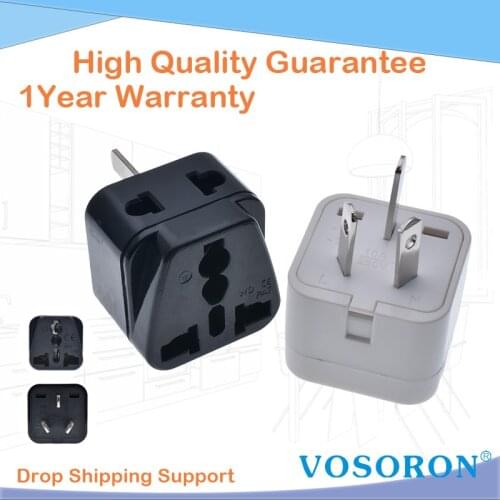 Australian/China type Travel Adapter 2 Way Outlet Power Plug Change US/EU/UK/Swiss/Italy/Japan to AU 3 Pin White/Black