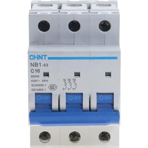 "C" Type 3Pole 40Amp 400V 6KA CHNT NB1-63 MCB Circuit breaker