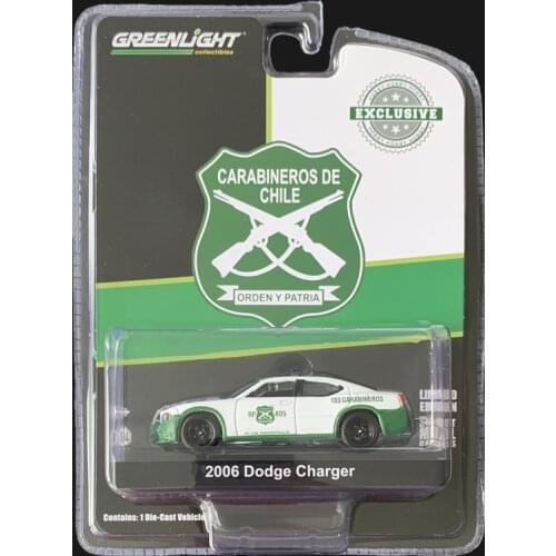 GREENLIGHT cars 1:64 2006 DODGE CHARGER Chile police car Collection Metal Die-cast Simulation Model Cars Toys
