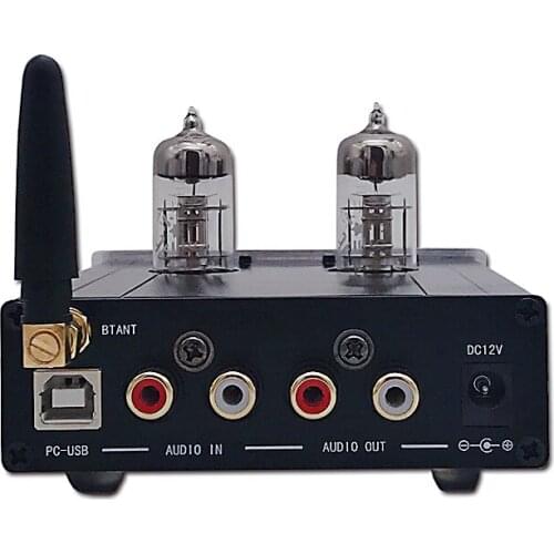 Bluetooth 5.0 Pre Amplifier 6j3 GE5654 Tube Hifi Preamp Power Amplifiers USB Loseless Decoding with Remote Control
